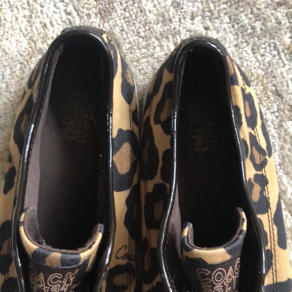 COACH Kira Animal Leopard Print Designer Sneakers Cheetah Women's Size 9 1/2B - Picture 10 of 16
